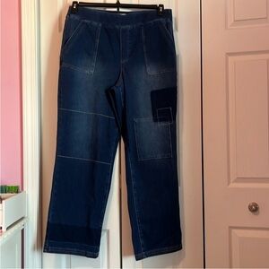 LOGO by Lori Goldstein Blue Straight-Leg Jeans